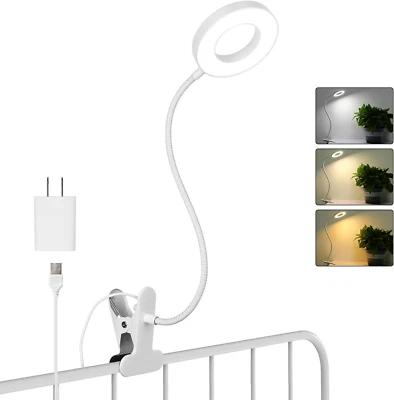 Desk Clip on Lamp for Reading Home Office, with 5V 2A Adapter, 10 Dimmable Brigh - Image 1 of 4