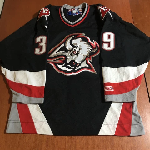 CCM Dominik Hasek Buffalo Sabres Goat Head NHL Hockey Jersey Vintage Black M Cover