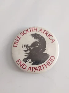 Vintage Free South Africa Civil Rights End Apartheid Justice Protest Button Pin RARE - Bild 1 von 6