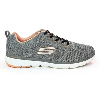 Skechers Women's Flex Appeal Sneakers Gray & Coral Athletic Comfort Shoes Size 9 - Image 1 of 4