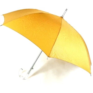 Ladies Auto Stick Umbrella Paisley Beige Lucite Handle - Picture 1 of 4