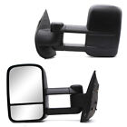 Pair Tow Mirrors Manual Fits 2008-2012 Chevy Suburban 1500 2500 Left+Right Black
