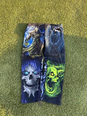 Y2K Jeans AOP Skulls 34 X 32 - Image 1 of 4
