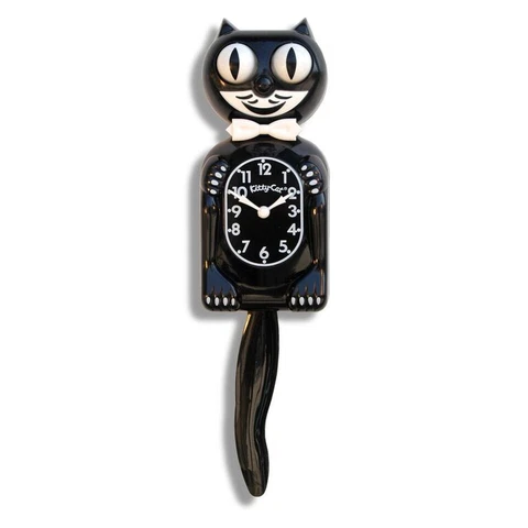Classic  KIT KAT CLOCK - BLACK KITTY CAT CLOCK 3/4 Size -12.3/4 MADE USA- FS USA Cover