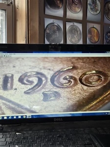 1960 With Nice Obverse Strike Through And RPM!! - Picture 1 of 10