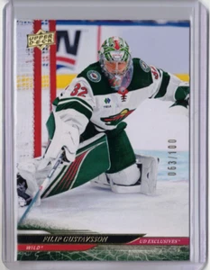 FILIP GUSTAVSSON 24/25 2025 Upper Deck UD Exclusives Card #94 SP #d 063/100 Wild - Picture 1 of 2