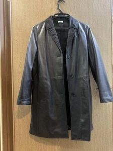 Jil Sander Coat Leather Jacket 34 size Black Women's Italy Reversible - Picture 1 of 12