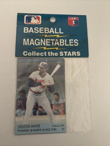 1990 Devon White Baseball Magnetables - Refrigerator Magnet  California Angels Cover