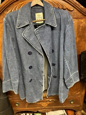 *LO ÚLTIMO UNISEX RALPH LAUREN @ CHORE DOBLE PECHO Polo Denim ABRIGO CHAQUETA Jeans M Foto 1 de 4
