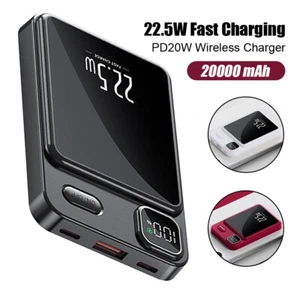 Magnetische Tragbare Powerbank Kabellos 20W Schnell Ladegerät für iPhone Samsung Xiaomi - Bild 1 von 32