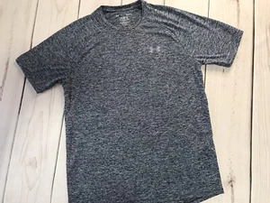Under Armour Men's The Tech Tee Short Sleeve T-Shirt Blue Black Speckle Size M - Picture 1 of 8