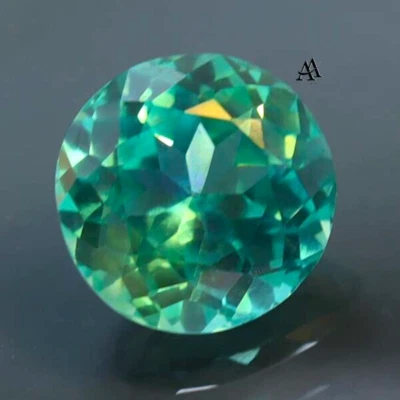 14.10 CT Natürlich Paraiba Turmalin Grünlich Neon Blau Rund Schliff Lose - Bild 1 von 4