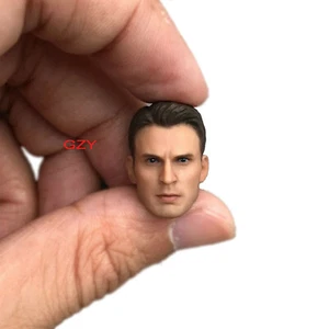 Captain America 1/12 Head Carving Sculpt Model Male Figure for 6" Action Body - Picture 1 of 4