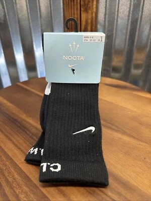 Nike Nocta Drake Crew Calcetines Negro Blanco Pequeño Mujer’s 4-6 Juventud 3-5y DA2575-010 Nuevo Foto 1 de 3