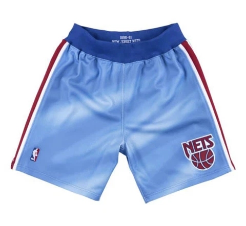100% Authentic Mitchell Ness 90 91 New Jersey Nets HWC Shorts Size Medium 40 NWT Cover