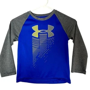 Under Armour Boy's Rising Logo Raglan Blue Size 5 - Picture 1 of 8