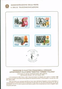 ITALIA 1988 NR. 18/88 SERIE TEMATICA IL CINEMA ITALIANO  BOLLETTINO - Foto 1 di 1