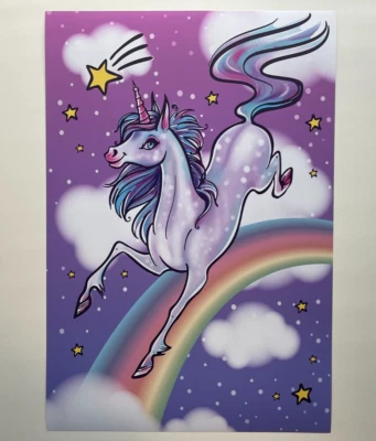Unicorn Poster Horse Rainbow Art Cute Nursery Posters for Girls - Image 1 of 4