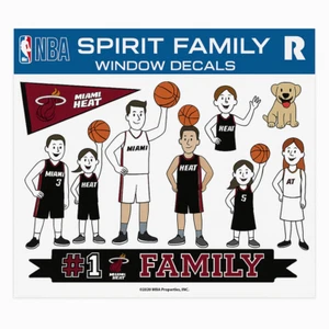 NBA Licensed Miami Heat #1 Fan Family Window Decals - Picture 1 of 1