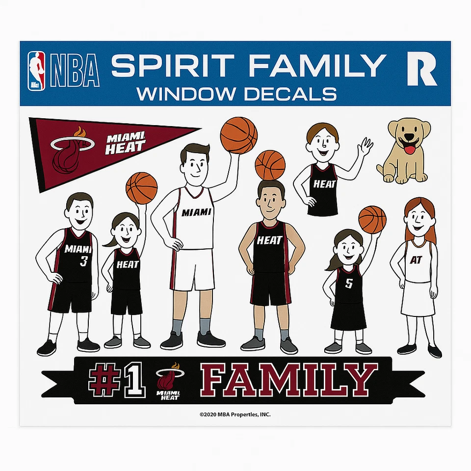 NBA Licensed Miami Heat #1 Fan Family Window Decals - Image 1 of 1
