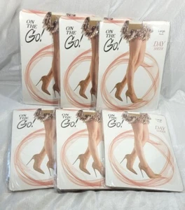 LOT: 6 Pairs On The Go! Day Sheer Pantyhose - Nude - Large Queen - Picture 1 of 5