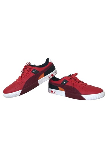 Scarpe da ginnastica Puma Clyde Hacked Perf Toe ad alto rischio rosse nere stringate uomo 10 5