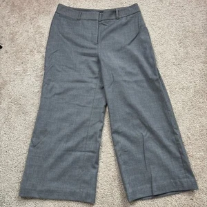 White House Black Market Dress Pants, Wide Leg Crop, Gray, Wool Blend, Lined, 4R - Picture 1 of 9