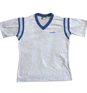 Vintage Runner Up by Argo V-neck T-shirt Multicolor Knit Striped Sleeve 80's MD - Picture 1 of 10