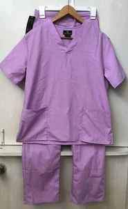 Natural Uniforms Scrubs Top & Pants Set Light Purple Unisex  XXS NWT - Picture 1 of 6