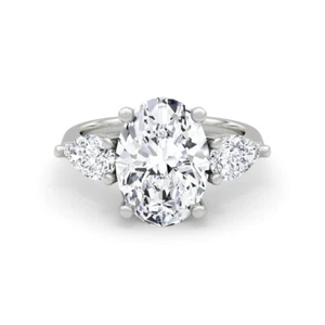 Diamond Engagement Ring VS1 F 3.70 Ctw Lab Created 14k White Gold IGI Special - Picture 1 of 48