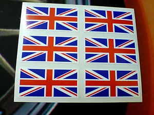 Union Jack Stickers Decals Set of 6 UK GB Bike Helmet Car Bumper 50mm - Picture 1 of 1