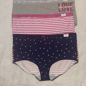 CACIQUE Cotton Full Brief Panty Sz 30/32 Pink Striped Gray Red White Blue NWT - Picture 1 of 7