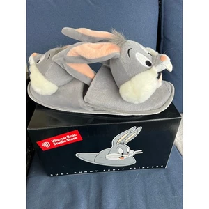 Vintage 1997 Warner Bros Bugs Bunny Plüsch Hausschuhe Erwachsene Größe Large 9-10-Neu im Karton - Bild 1 von 4