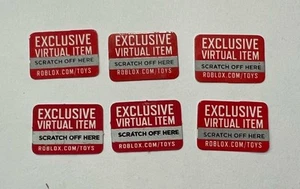 Lot of 6 Roblox Toy Exclusive Virtual Item Scratch Off Code Unscratched Red - Picture 1 of 5
