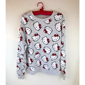 Hello Kitty Sanrio grauer Pullover Pulli Damen Größe L Sweatshirt - Bild 1 von 12