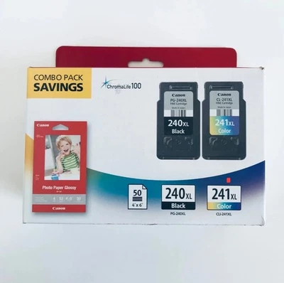 New Genuine Canon 240XL Black 241XL #Color High Yield Ink Cartridge Set - Image 1 of 4