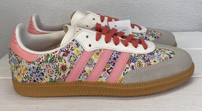Adidas OG x Liberty London Samba Junior Size 6 Floral Print Pink Low Top Sneaker - Image 1 of 4