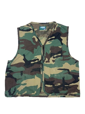 Vintage 80s SafTBak Camo Hunting Vest Made In USA Size XL - Image 1 of 3