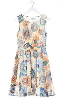 L.B.C A-Linien Kleid Damen Kleid Gr. DE 36 creme-blau-hellorange Casual-Look - Bild 1 von 4