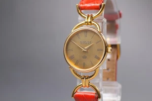 [Ecc+5] Orologio Donna Vintage Gucci 6000L 23mm Quadrante Oro Quarzo 23mm Swiss Made  - Foto 1 di 11