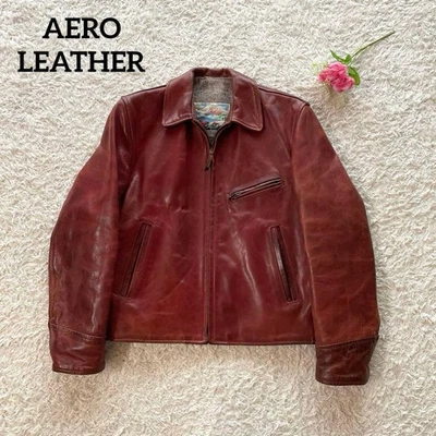 Chaqueta de cuero Aero cuero de caballo medio cinturón talla 38 M negra vintage Foto 1 de 4