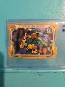 F149,152 2014 Bowman Chrome Mini Die-Cut Gold/50 Refractors Yoenis Cespedes - Picture 1 of 3