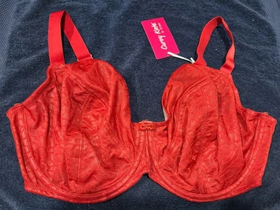 Curvy Kate Claret 红色“Love Me 蕾丝”全新带标签文胸风格 0821 40I 码 — 第 1/2 张图片