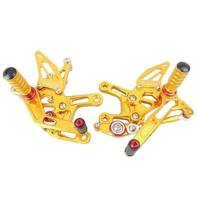 1 Set Aluminum Rearset Footrest Footpegs For Kawasaki Ninja ZX10R 2016 Gold Foto 1 de 4