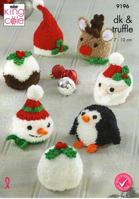 KING COLE Knitting Pattern Double Knit Christmas Xmas Holiday Candy Covers -9196