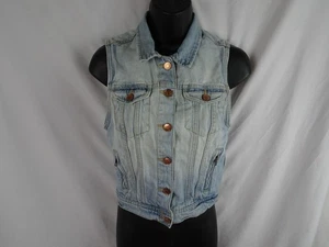 H&M Divided Button Up Jean Vest Size 6 - Picture 1 of 9