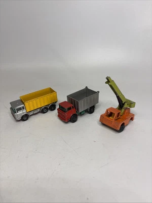 MATCHBOX LESNEY Lotto Tre Pezzi N°26 42 47 1969 1970 Vintage Camion Gru #7 - Immagine 1 di 4