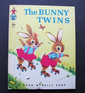 THE BUNNY TWINS   Rand Mcnally Tip Top Elf  1964 Helen Wing Fluffy Flipper VG++ - Bild 1 von 4