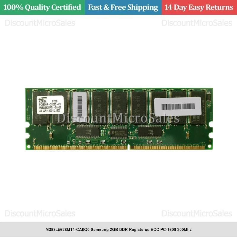 M383L5628MT1-CA0Q0 Samsung 2GB DDR Registered ECC PC-1600 200Mhz - Image 1 of 1