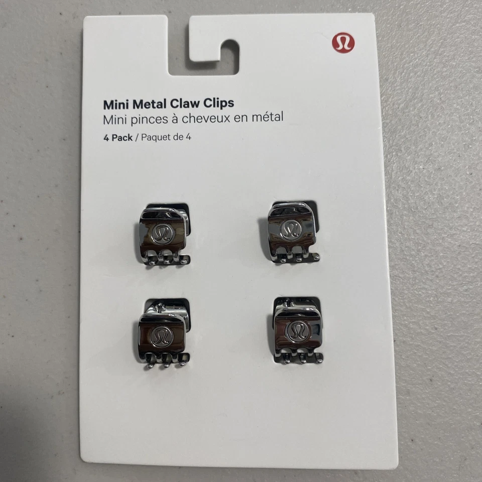 Lululemon Mini Metal Claw Clips 4 Pack Silver NWT - Image 1 of 3